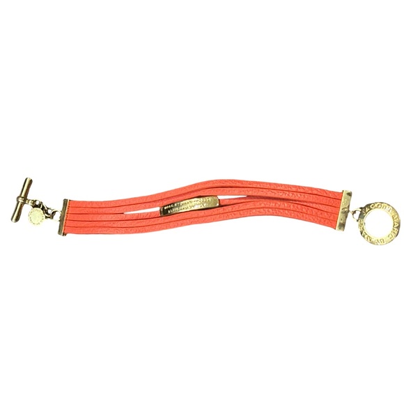 MARC BY MARC JACOBS women's coral leather 5-string bracelet with gold hardware. - Picture 4 of 5